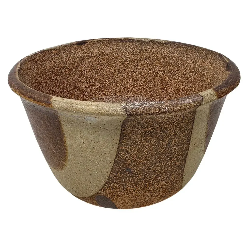 Vintage USA Pottery Planter No. 160 Brown Cream Abstract Cachepot